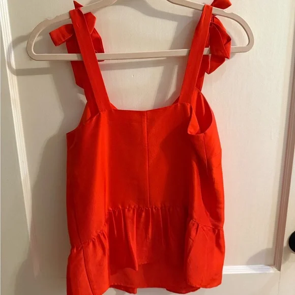 J. Crew Orange Tie Tank Top - Picture 2 of 3